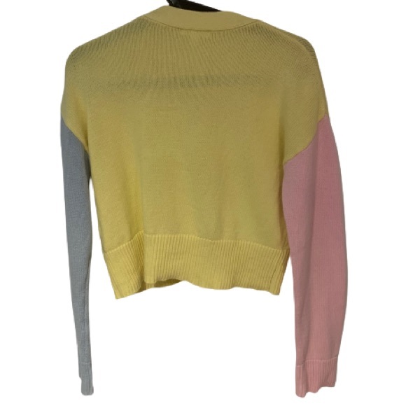 Abound Nordstrom Pastel Colour Block Button Down Cardigan Yellow, Pink a… - Picture 2 of 3